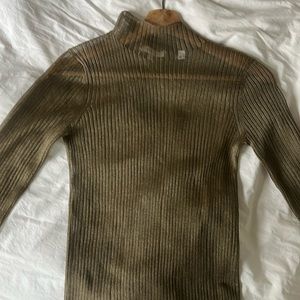 Vince olive green sheer sparkly top